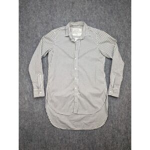 Frank & Eileen Grayson Button Down Tunic Top‎ Plaid Grid Medium Preppy Cotton